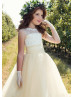 Beaded Lace Tulle Floor Length Timeless Flower Girl Dress